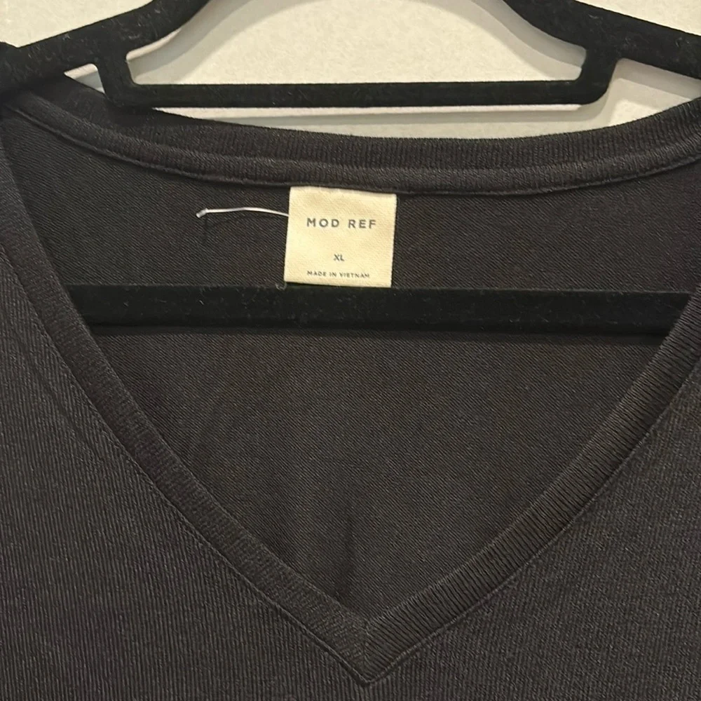 Mod Ref - Women's V-Neck Puff Sleeve Shirts. Size XL. Light Blue and black. NWT - Picture 8 of 11